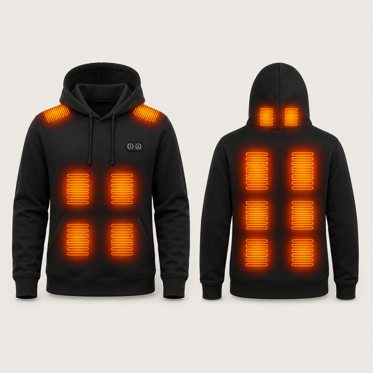 Women's Heated Hoodie – 17 Heating Zones, Black – image 3